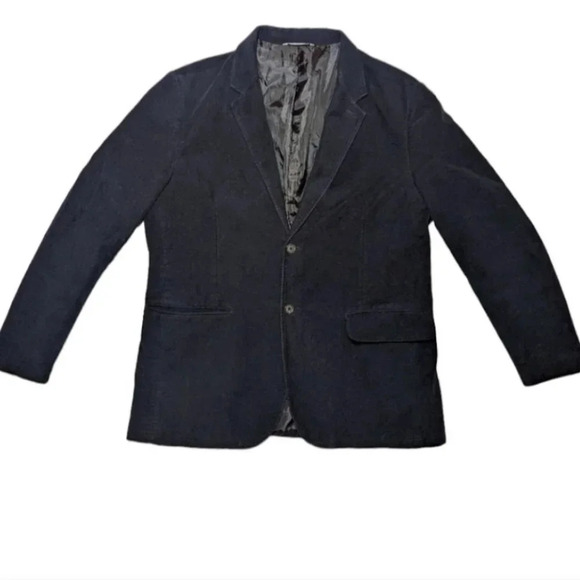 GAP  Cotton Velvet Style Navy Blue Double Button Blazer Sport Coat Mens XL - Picture 1 of 12